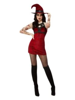 Smiffys Fever Satanic Witch Costume, Red