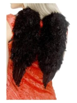 Smiffys Angel Wings, Feathered, Black