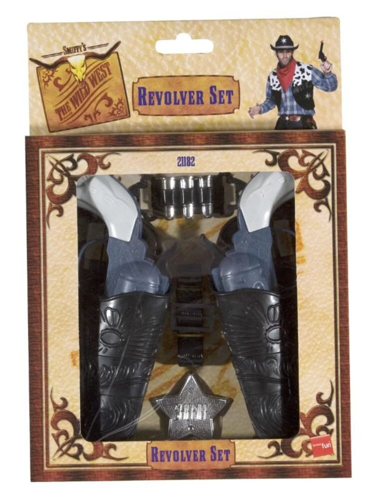 Smiffys Wild West Gun Set, Grey 1 Smiffys Wild West Gun Set, Grey