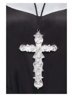 Smiffys Ornate Cross Pendant, Silver