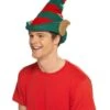 Smiffys Elf Hat, Red & Green
