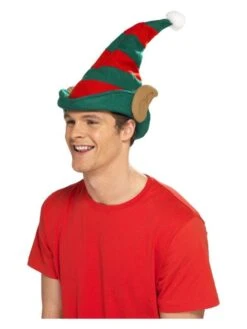 Smiffys Elf Hat, Red & Green