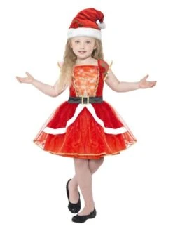 Smiffys Miss Santa Costume, Red