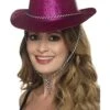 Smiffys Cowboy Glitter Hat, Pink