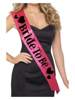 Smiffys Bride To Be Sash, Pink