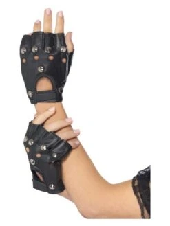 Smiffys Punk Gloves, Black