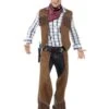 Smiffys Fringe Cowboy Costume, Brown