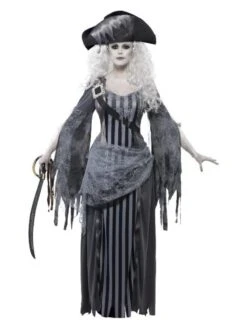 Smiffys Deluxe Ghost Ship Princess Costume, Grey