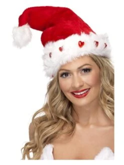 Smiffys Light Up Santa Hat, Red