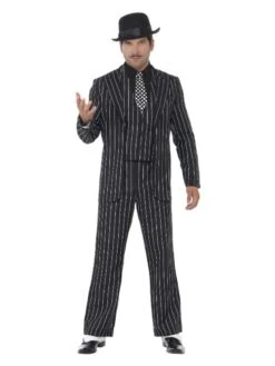 Smiffys Vintage Gangster Boss Costume, Black