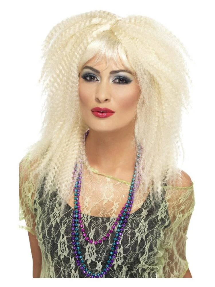 Smiffys 80s Trademark Crimp Wig, Blonde 1 Smiffys 80s Trademark Crimp Wig, Blonde