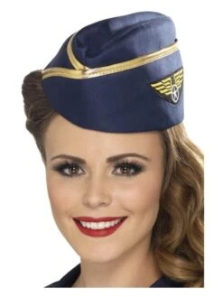 Smiffys Air Hostess Hat, Blue