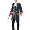Smiffys Pirate Commander Costume, Blue