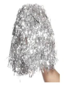 Smiffys Pom Poms Metallic, Silver