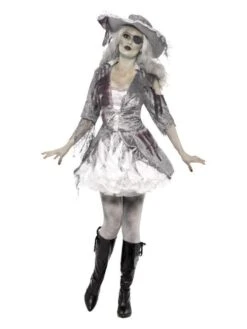 Smiffys Deluxe Ghost Ship Pirate Treasure Costume, Grey
