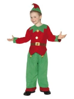 Smiffys Elf Costume, Red & Green