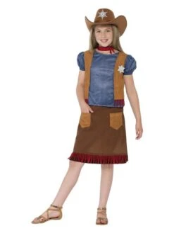 Smiffys Western Belle Cowgirl Costume, Brown