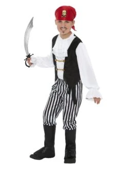 Smiffys Pirate Costume, Black & White