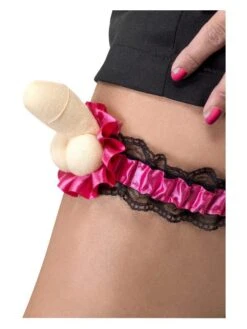Smiffys Hen Night Plush Willy Garter, Pink
