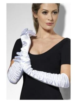 Smiffys Temptress Gloves, White