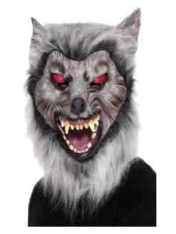 Smiffys Prowler Wolf Mask, Grey
