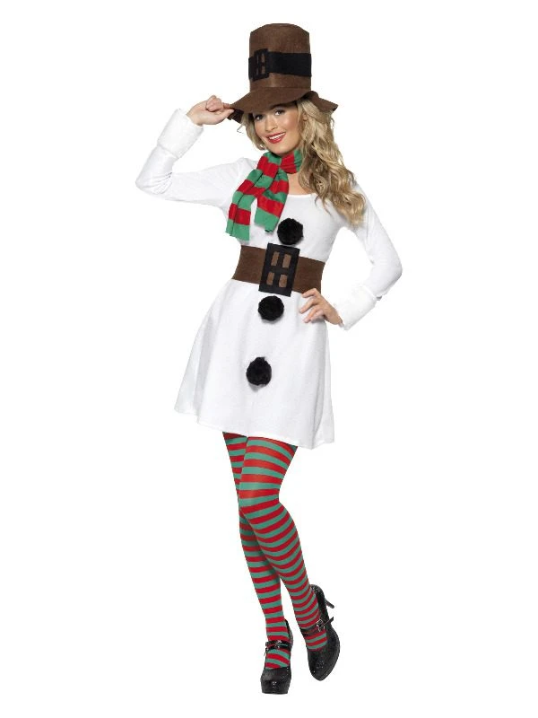 Smiffys Miss Snowman Costume, White 1 Smiffys Miss Snowman Costume, White