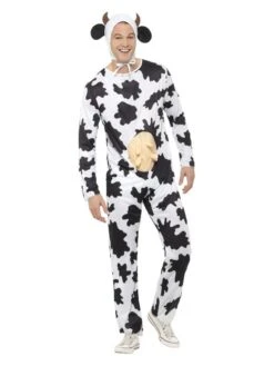 Smiffys Cow Costume, Black & White