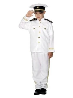 Smiffys Captain Costume, Child, White