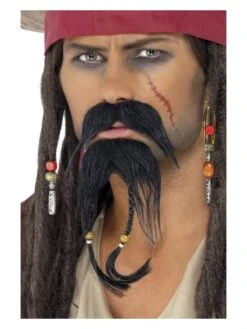 Smiffys Pirate Facial Hair Set, Black