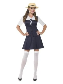 Smiffys School Girl Costume, Black