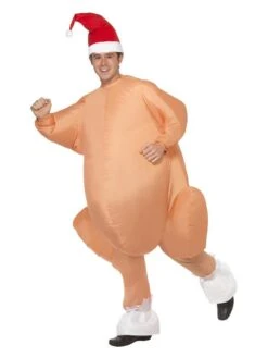 Smiffys Inflatable Roast Turkey Costume, Nude