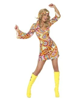 Smiffys 60s Hippy Costume, Multi-Coloured