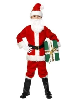 Smiffys Deluxe Santa Costume & Beard, Red
