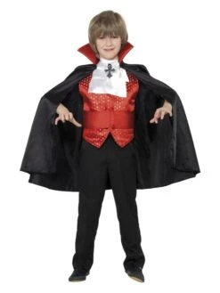 Smiffys Dracula Boy Costume, Black