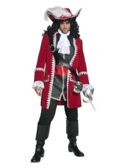 Smiffys Deluxe Authentic Pirate Captain Costume, Red