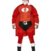 Smiffys Super Fit Santa Costume & Beard, Red