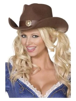 Smiffys Fever Wild West Cowboy Hat, Brown