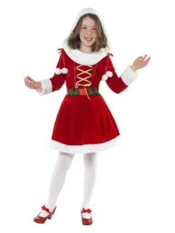 Smiffys Little Miss Santa Costume, Red