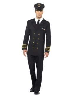 Smiffys Navy Officer Costume, Black