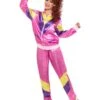 Smiffys 80s Height Of Fashion Shell Suit Costume, Pink