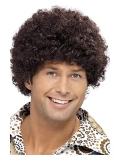 Smiffys 70s Disco Dude Wig, Brown
