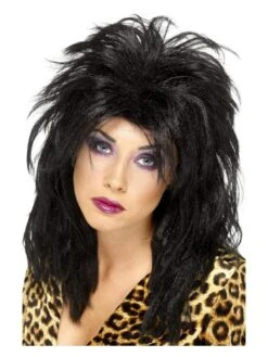 Smiffys 80s Popstar Wig, Black