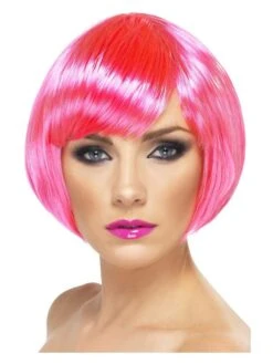 Smiffys Babe Wig, Neon Pink