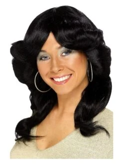 Smiffys 70s Flick Wig, Black