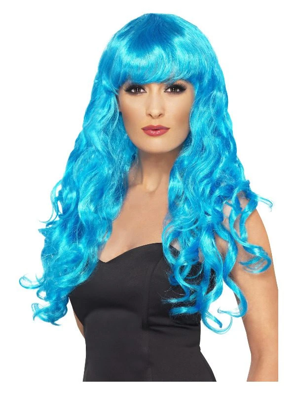 Smiffys Siren Wig, Blue 1 Smiffys Siren Wig, Blue