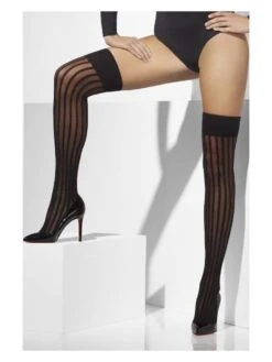 Smiffys Sheer Hold-Ups, Black