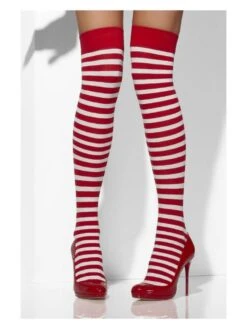 Smiffys Opaque Hold-Ups, Red & White