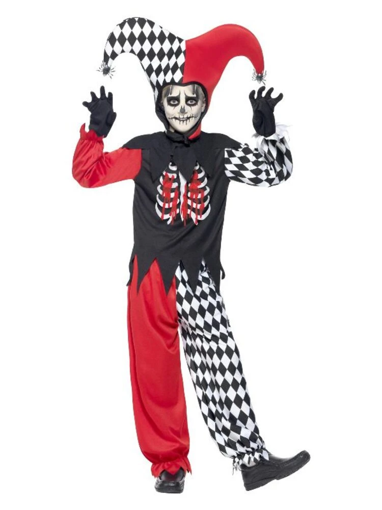 Smiffys Blood Curdling Jester Costume, Black 1 Smiffys Blood Curdling Jester Costume, Black