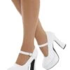 Smiffys 70s Ladies Platform Shoes, White