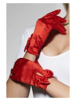 Smiffys Gloves, Short, Red
